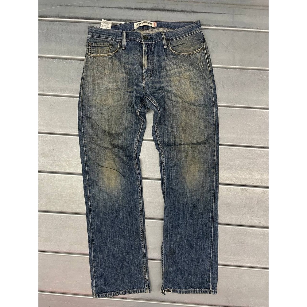 Vintage Levis‎ 514 Slim Straight Mens 34X32 Blue Medium/Dark Wash Grunge
